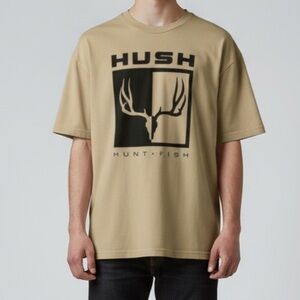 HUSH Hunt and Fish Graphic Short Sleeve T-Shirt | Size XL